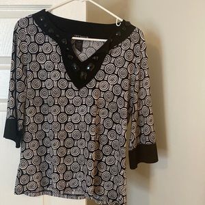 Black and white blouse